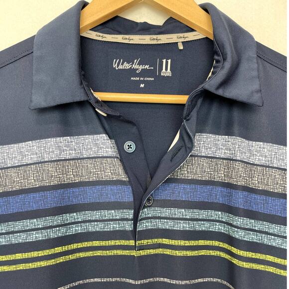 Walter Hagen 11 Masters Short Sleeve Polo Blue Mens Medium - Picture 2 of 7